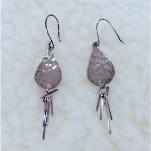 Silver oval earrings